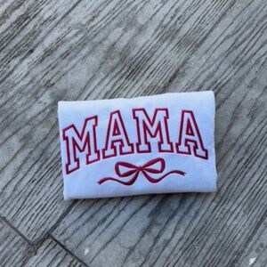 Custom Mama Bow White Sweatshirt